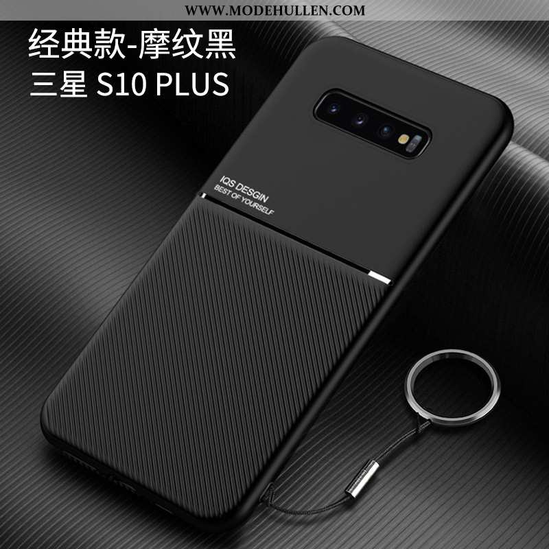 Hülle Samsung Galaxy S10+ Schutz Nubuck Handy Super Sterne Silikon Schwer Rote