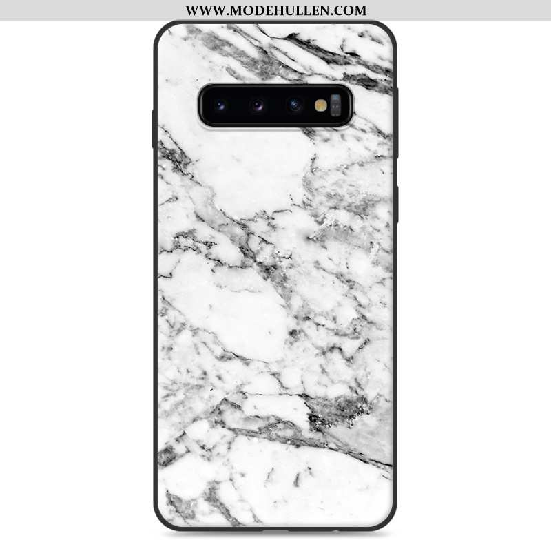 Hülle Samsung Galaxy S10 Schutz Persönlichkeit Einfassung Case Weiche Kreativ Aus Holz Grau