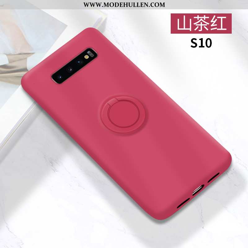 Hülle Samsung Galaxy S10 Schutz Silikon Handy Einfarbig Grün Case