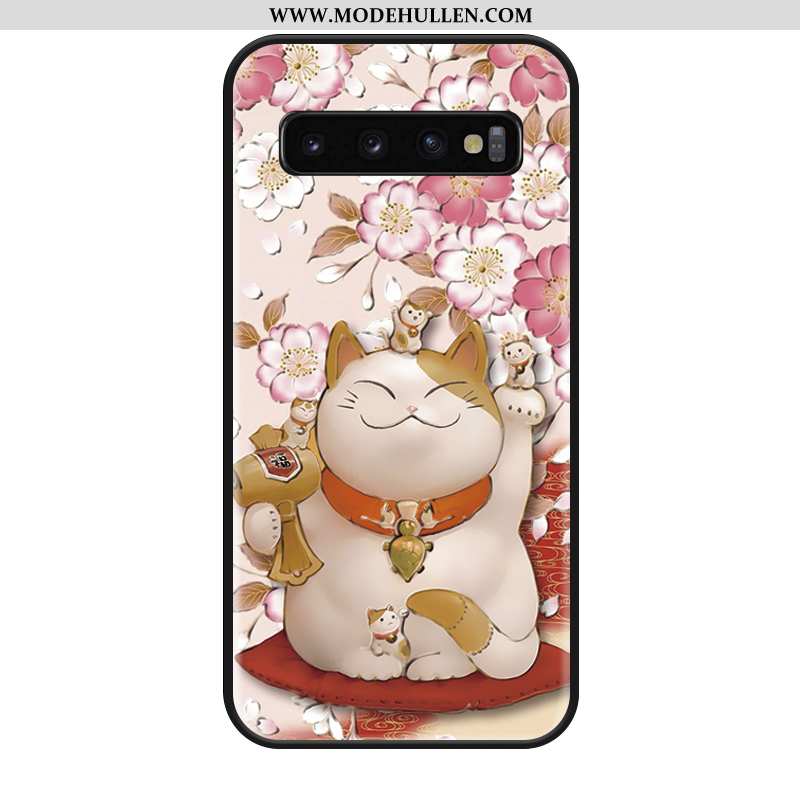 Hülle Samsung Galaxy S10+ Silikon Schutz Trend Neu Kreativ Anti-sturz Katzen Rosa