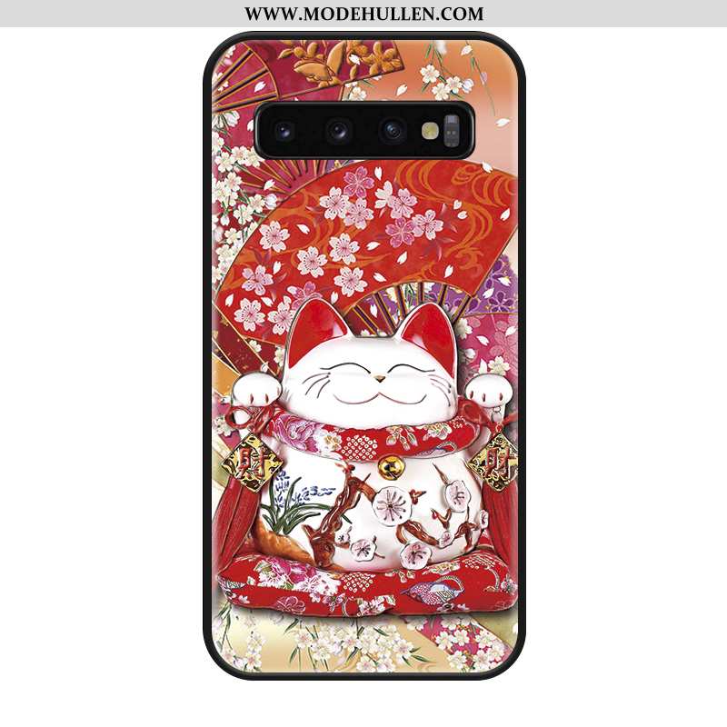 Hülle Samsung Galaxy S10+ Silikon Schutz Trend Neu Kreativ Anti-sturz Katzen Rosa