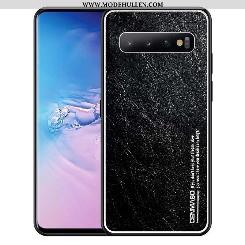 Hülle Samsung Galaxy S10 Super Dünne Persönlichkeit High-end Schwarz Handy Echt Leder