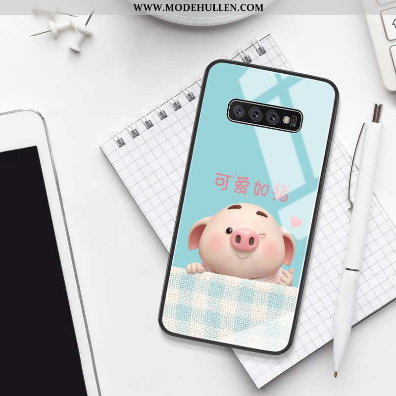 Hülle Samsung Galaxy S10 Trend Silikon Karikatur Liebhaber Persönlichkeit Handy Sterne Blau