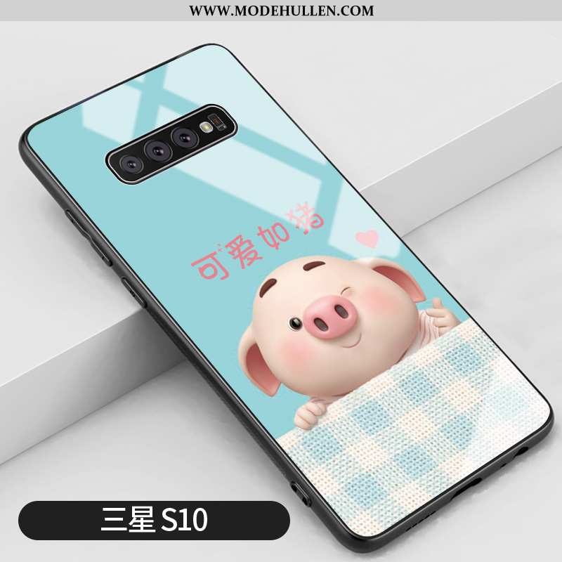 Hülle Samsung Galaxy S10 Trend Silikon Karikatur Liebhaber Persönlichkeit Handy Sterne Blau