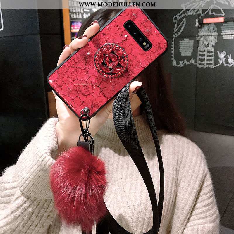 Hülle Samsung Galaxy S10 Trend Super Silikon Schutz Case Sterne Lila