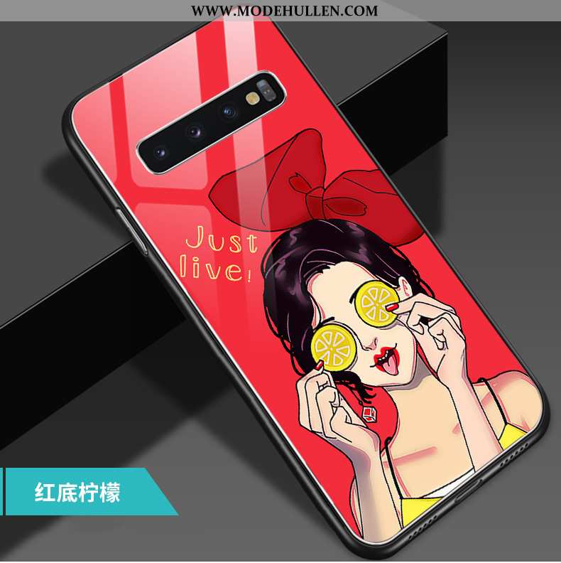 Hülle Samsung Galaxy S10 Weiche Glas Einfassung Sterne Trend Karikatur Gelbe