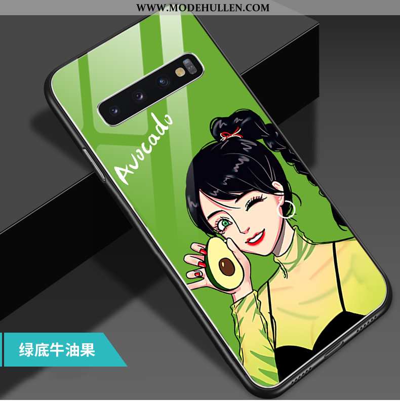 Hülle Samsung Galaxy S10 Weiche Glas Einfassung Sterne Trend Karikatur Gelbe