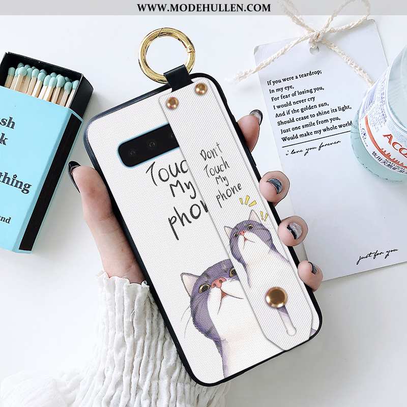 Hülle Samsung Galaxy S10 Weiche Silikon Kaninchen Mini Kreativ Case Weiß Weiße