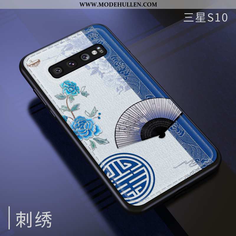 Hülle Samsung Galaxy S10 Weiche Silikon Retro Chinesische Art Grün Trend