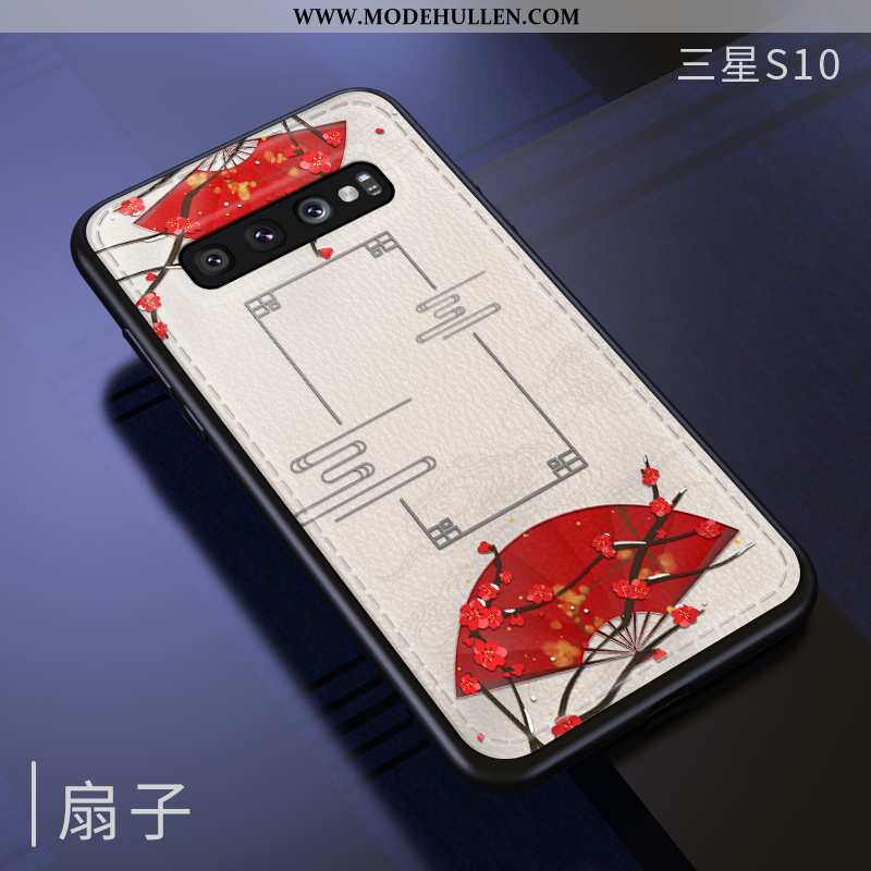 Hülle Samsung Galaxy S10 Weiche Silikon Retro Chinesische Art Grün Trend