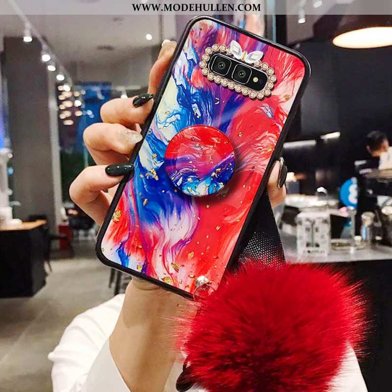 Hülle Samsung Galaxy S10e Schutz Mode Kreativ Hängende Verzierungen Rot Pelzball Trend Rote