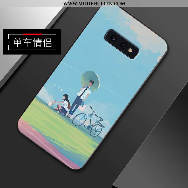 Hülle Samsung Galaxy S10e Schutz Nubuck Blau Silikon Anti-sturz Dünne