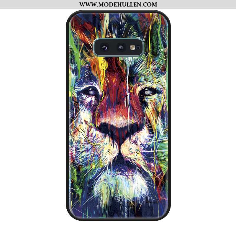 Hülle Samsung Galaxy S10e Silikon Karikatur Handy Sterne Schwarz Groß