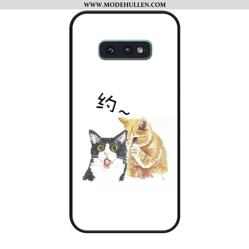 Hülle Samsung Galaxy S10e Silikon Karikatur Sterne Weiß Liebhaber Handy Weiße