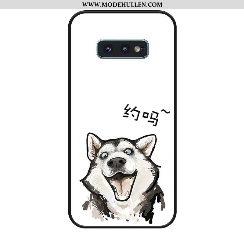 Hülle Samsung Galaxy S10e Silikon Karikatur Sterne Weiß Liebhaber Handy Weiße