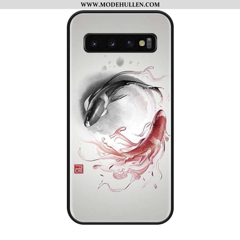 Hülle Samsung Galaxy S10e Silikon Prägung Alles Inklusive Sterne Grün Handy