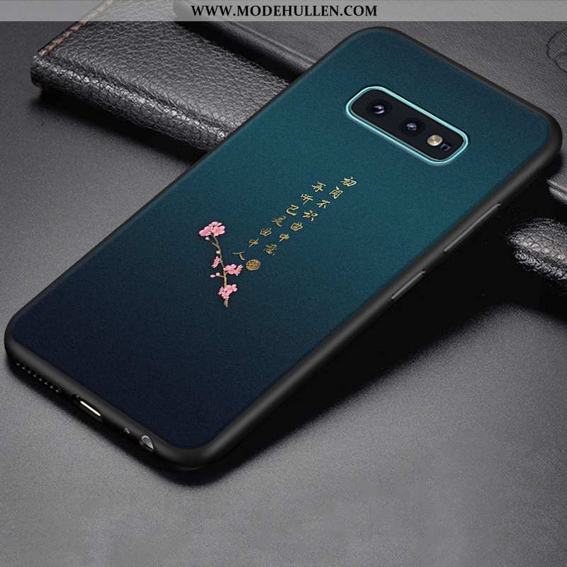 Hülle Samsung Galaxy S10e Trend Weiche Persönlichkeit Handy Karikatur Silikon Jugend Blau