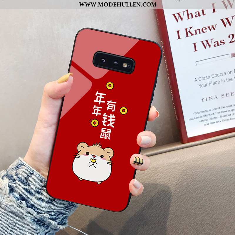 Hülle Samsung Galaxy S10e Trend Weiche Rot Neu Anti-sturz Karikatur Rote