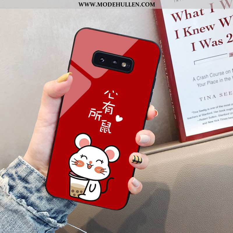 Hülle Samsung Galaxy S10e Trend Weiche Rot Neu Anti-sturz Karikatur Rote