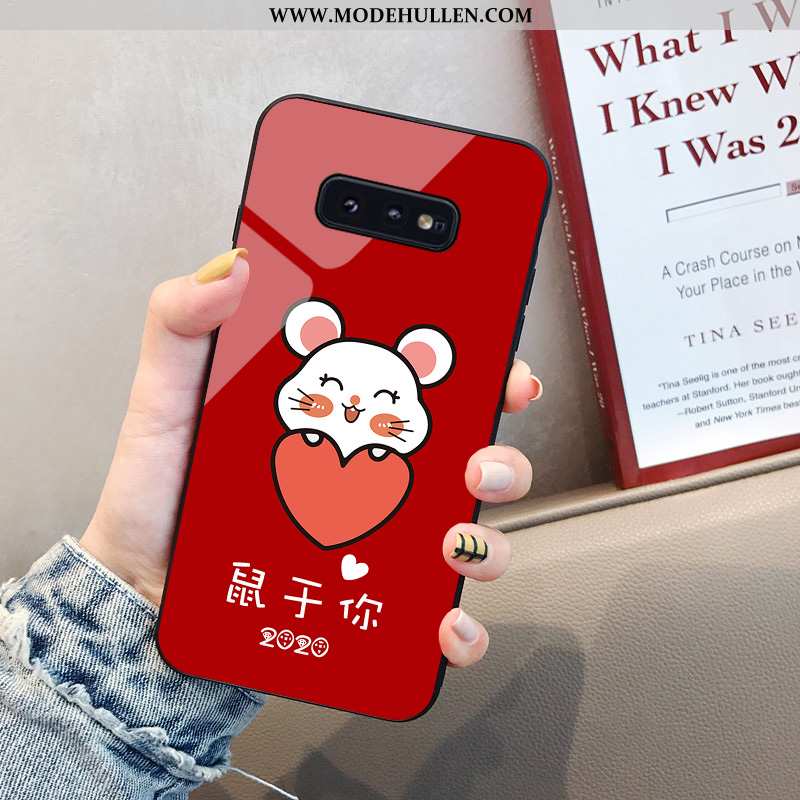 Hülle Samsung Galaxy S10e Trend Weiche Rot Neu Anti-sturz Karikatur Rote