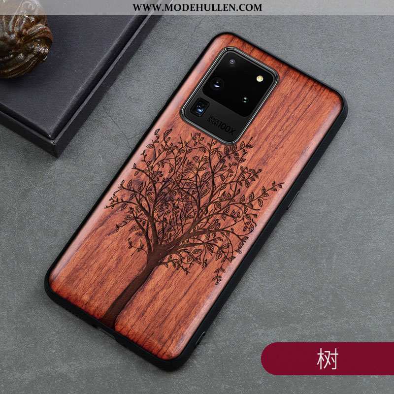 Hülle Samsung Galaxy S20 Ultra Aus Holz Trend Dünne Braun Einfach Case