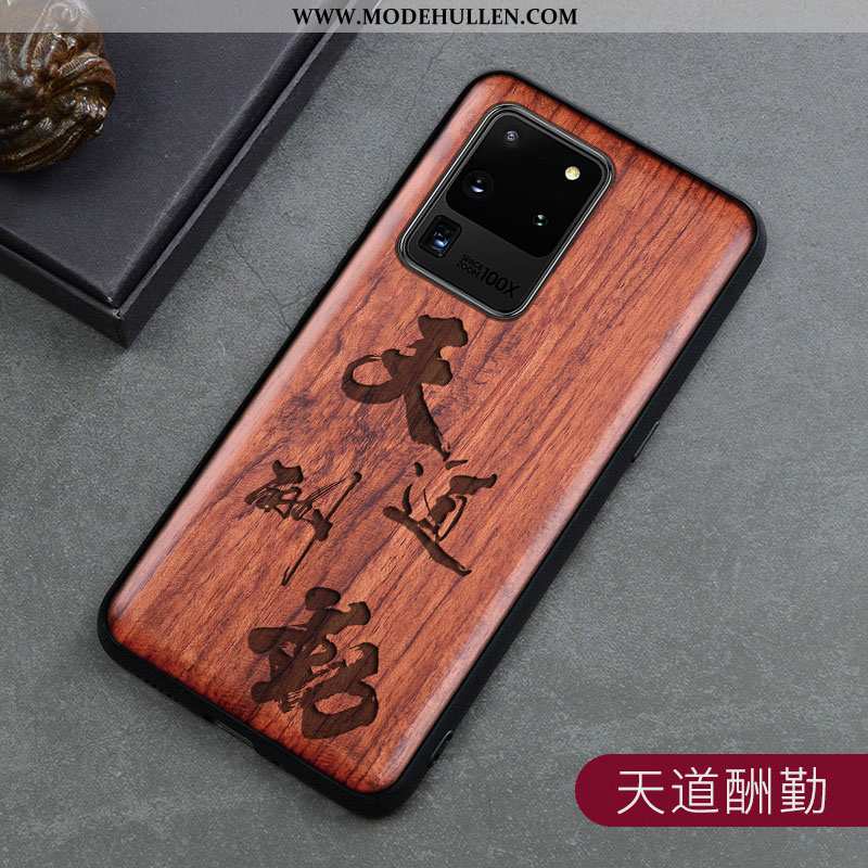 Hülle Samsung Galaxy S20 Ultra Aus Holz Trend Dünne Braun Einfach Case