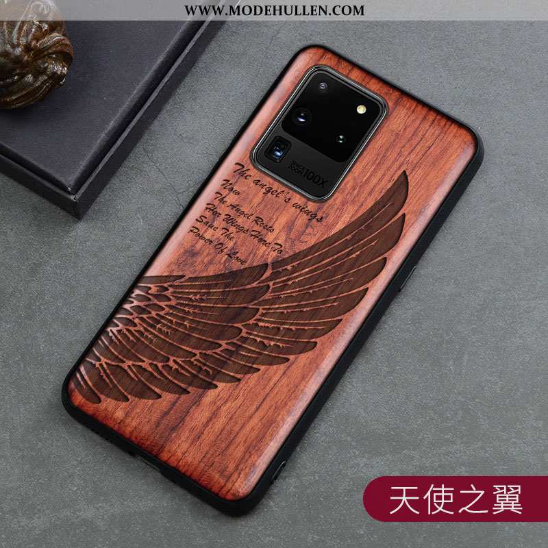 Hülle Samsung Galaxy S20 Ultra Aus Holz Trend Dünne Braun Einfach Case