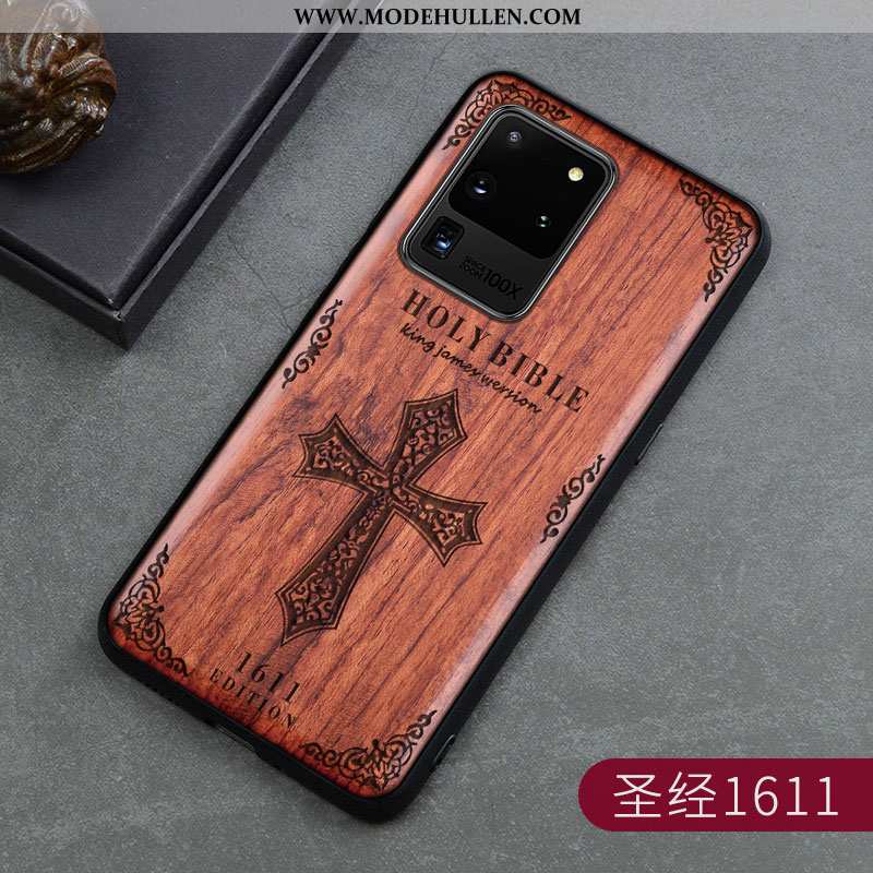 Hülle Samsung Galaxy S20 Ultra Aus Holz Trend Dünne Braun Einfach Case