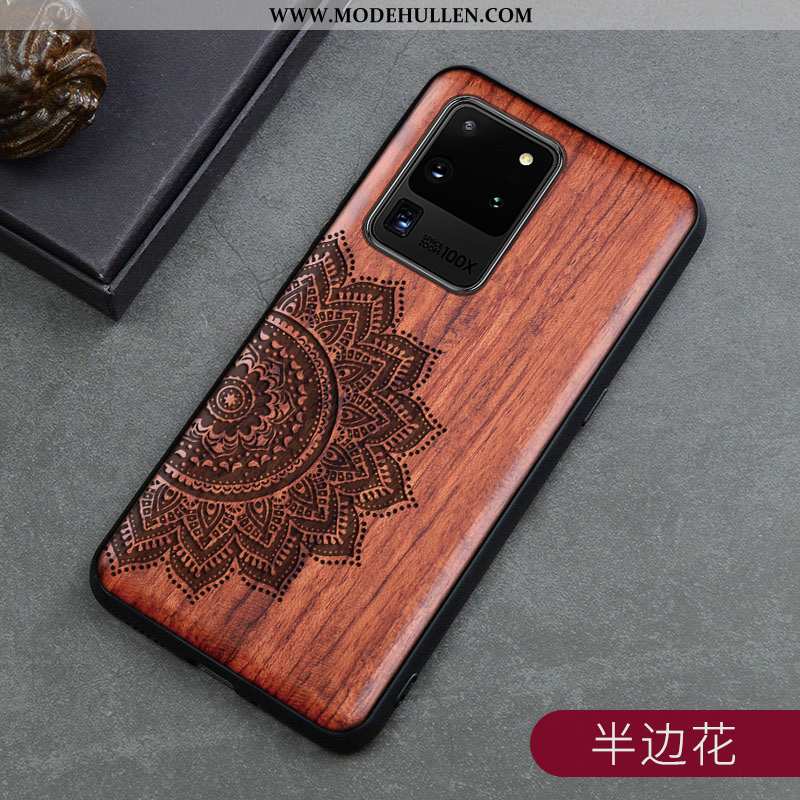 Hülle Samsung Galaxy S20 Ultra Aus Holz Trend Dünne Braun Einfach Case