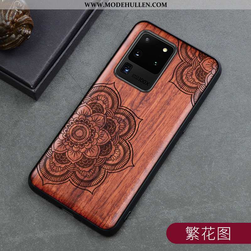 Hülle Samsung Galaxy S20 Ultra Aus Holz Trend Dünne Braun Einfach Case