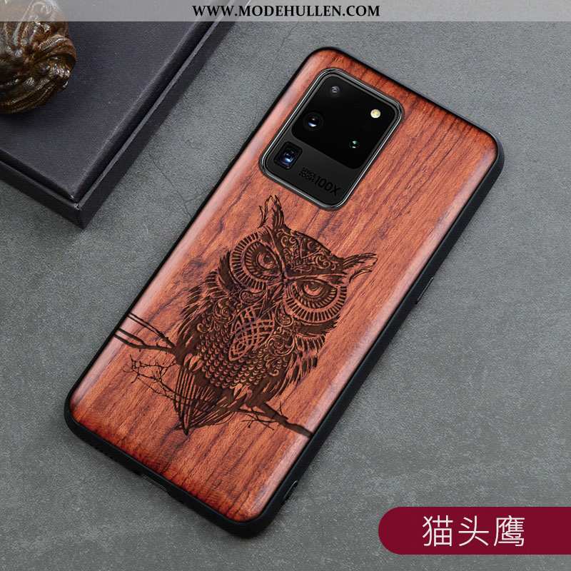 Hülle Samsung Galaxy S20 Ultra Aus Holz Trend Dünne Braun Einfach Case