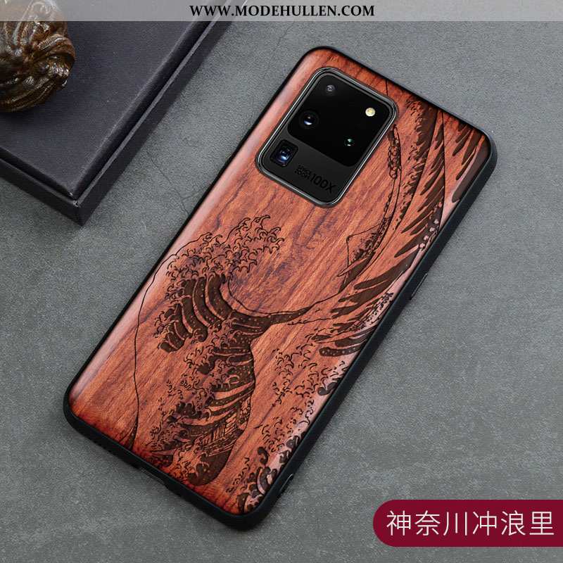 Hülle Samsung Galaxy S20 Ultra Aus Holz Trend Dünne Braun Einfach Case