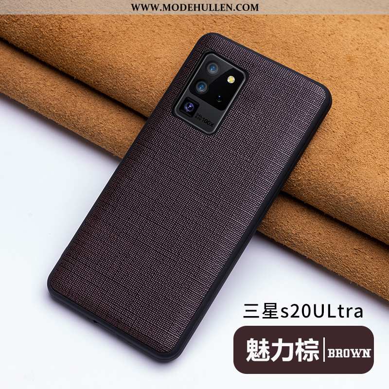 Hülle Samsung Galaxy S20 Ultra Lederhülle Luxus Echt Leder Schwer Kuh Alles Inklusive Top Leder Dunk