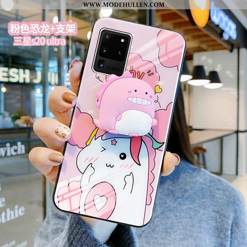 Hülle Samsung Galaxy S20 Ultra Nette Schutz Mini Karikatur Glas Rosa