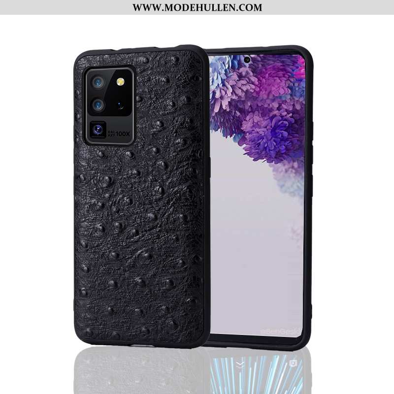 Hülle Samsung Galaxy S20 Ultra Super Weiche Handy Lederhülle Kreativ Alles Inklusive Trend Schwarz