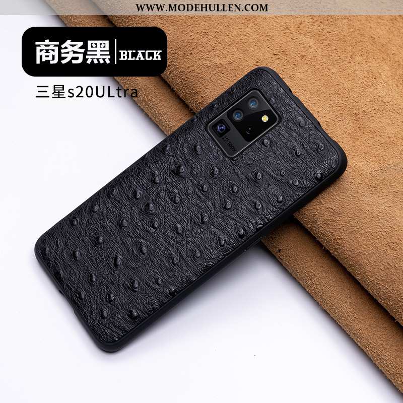 Hülle Samsung Galaxy S20 Ultra Super Weiche Handy Lederhülle Kreativ Alles Inklusive Trend Schwarz