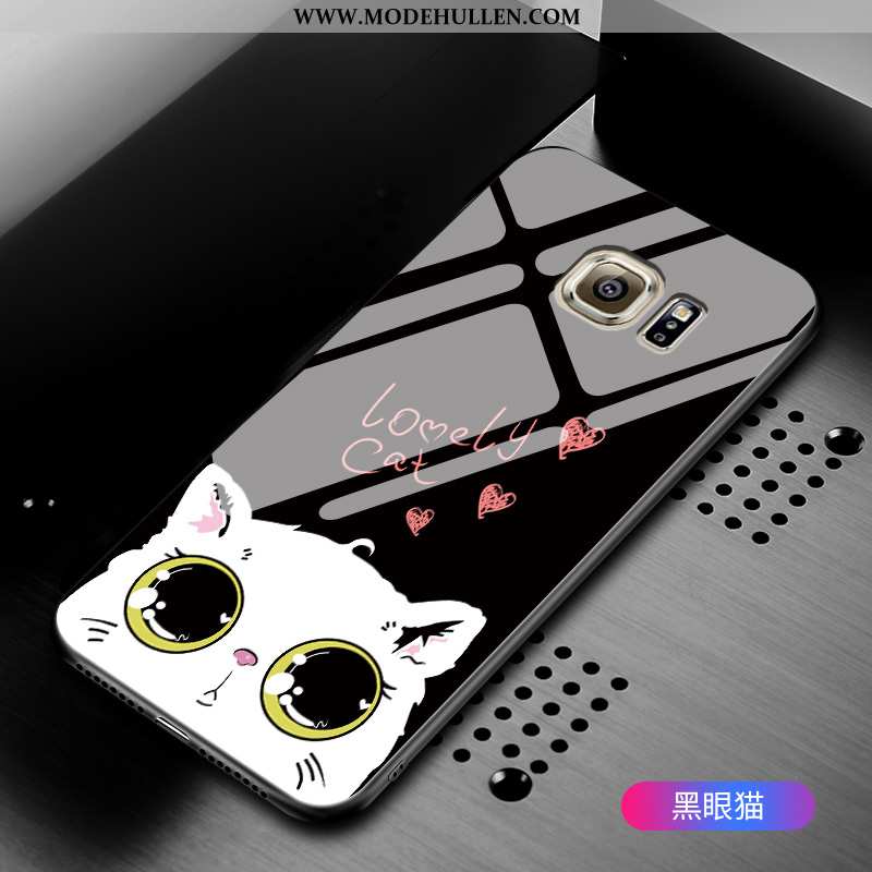 Hülle Samsung Galaxy S6 Edge Karikatur Schutz Schwarz Handy Case Einfassung