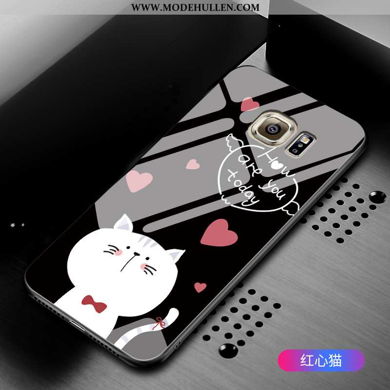 Hülle Samsung Galaxy S6 Edge Karikatur Schutz Schwarz Handy Case Einfassung