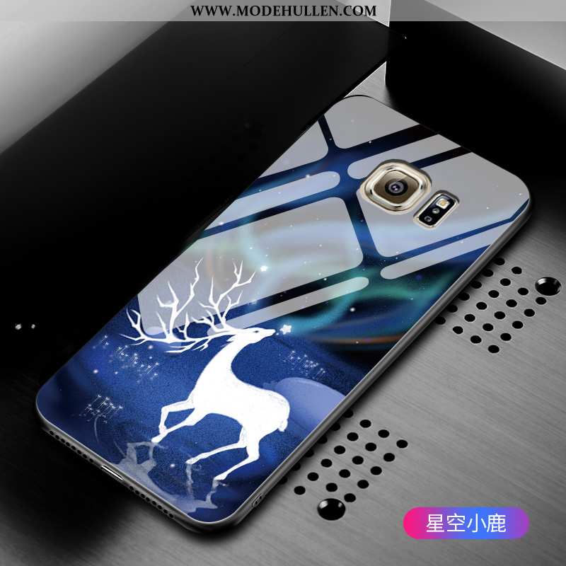 Hülle Samsung Galaxy S6 Edge Karikatur Schutz Schwarz Handy Case Einfassung