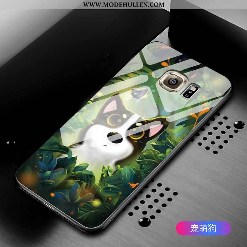 Hülle Samsung Galaxy S6 Edge Karikatur Schutz Schwarz Handy Case Einfassung