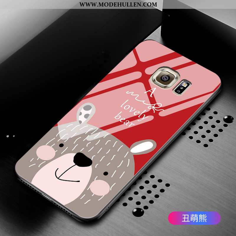 Hülle Samsung Galaxy S6 Edge Karikatur Schutz Schwarz Handy Case Einfassung