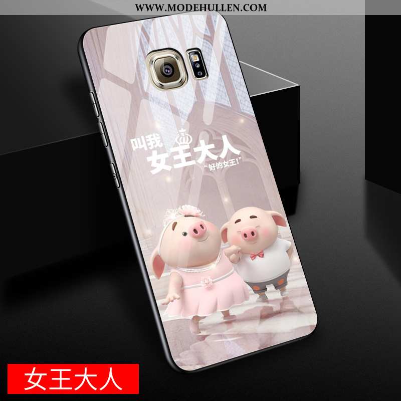 Hülle Samsung Galaxy S6 Edge Schutz Glas Anti-sturz Gelb Sterne Case Gelbe
