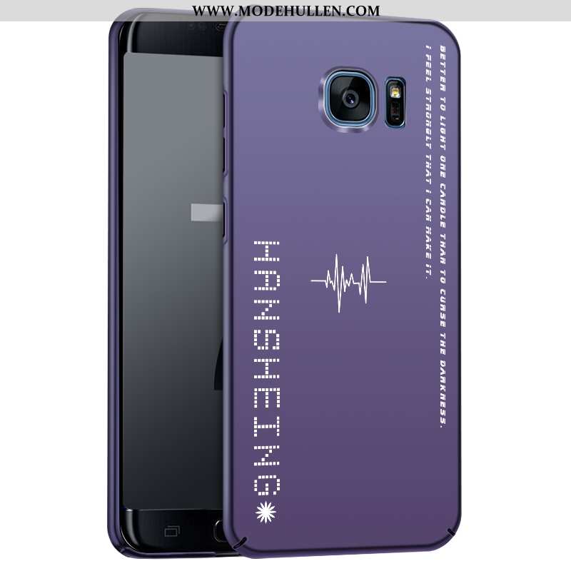 Hülle Samsung Galaxy S6 Edge Silikon Handy Case Lila Sterne