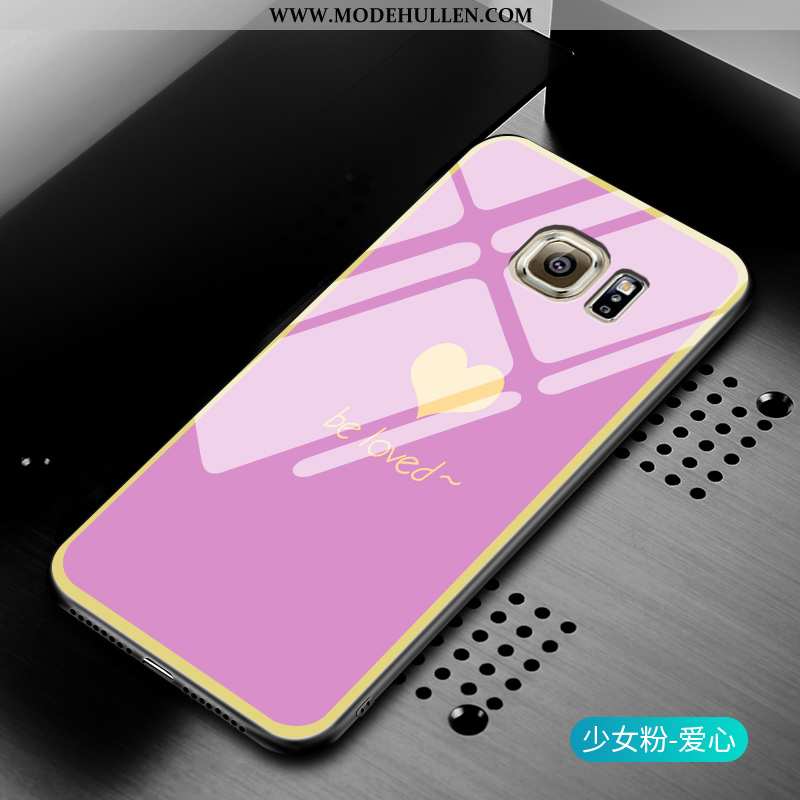 Hülle Samsung Galaxy S6 Edge Silikon Schutz Case Glas Alles Inklusive Mode Liebe Grün