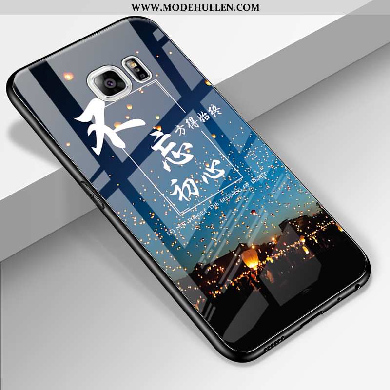 Hülle Samsung Galaxy S6 Edge Silikon Schutz Sterne Handy Einfassung Case Kreativ Dunkelblau