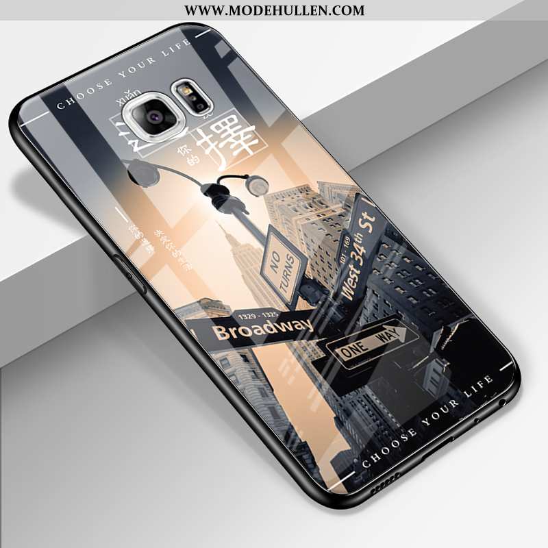 Hülle Samsung Galaxy S6 Edge Silikon Schutz Sterne Handy Einfassung Case Kreativ Dunkelblau