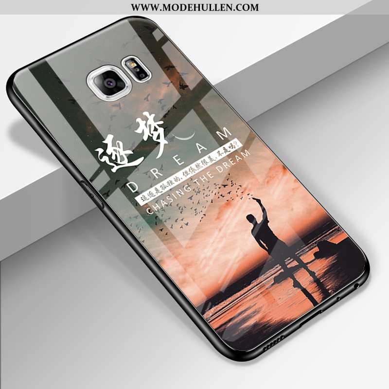 Hülle Samsung Galaxy S6 Edge Silikon Schutz Sterne Handy Einfassung Case Kreativ Dunkelblau