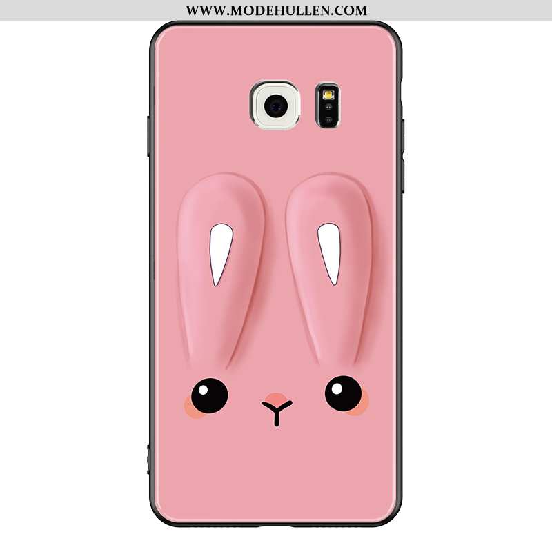 Hülle Samsung Galaxy S6 Edge Trend Weiche Mode Karikatur Glas Anti-sturz Rosa