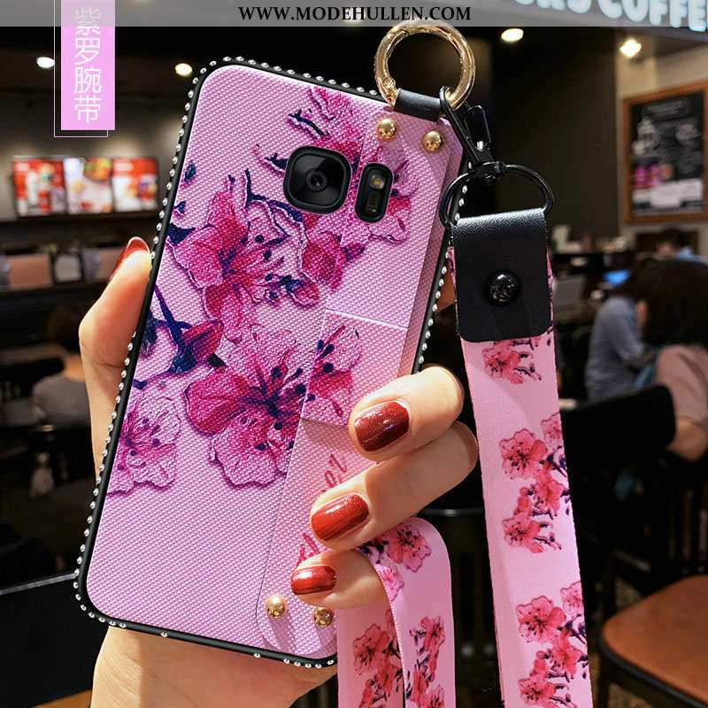 Hülle Samsung Galaxy S6 Edge Weiche Silikon Frisch Anti-sturz Netto Rot Sterne Hängende Verzierungen