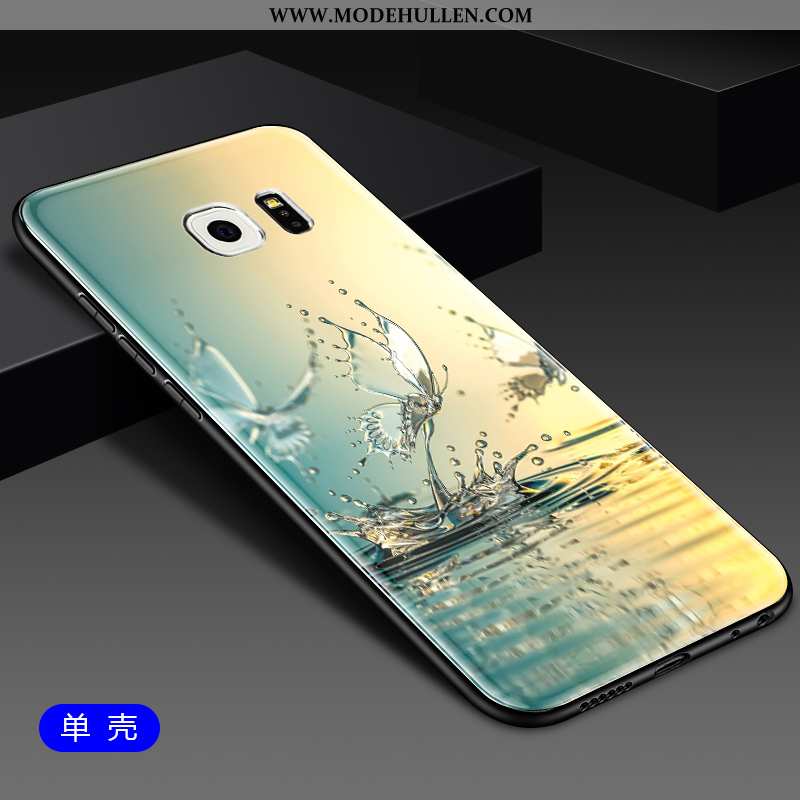 Hülle Samsung Galaxy S6 Glas Mode Weiß Tier Schutz Sterne Persönlichkeit Weiße